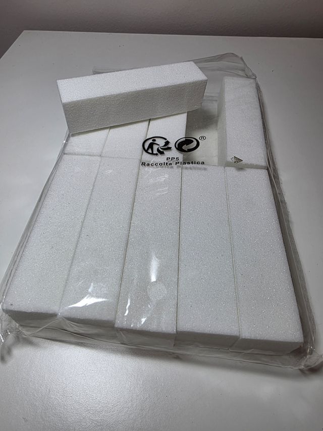 10 Bloques pulido uñas blancas