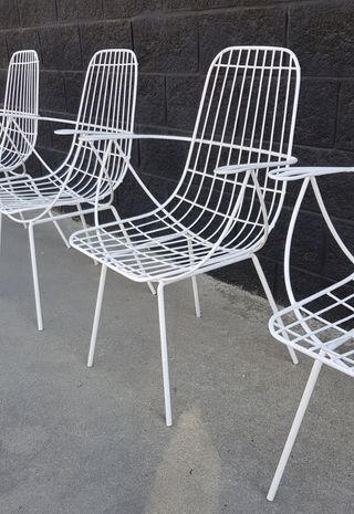 Set 4 sillas estilo Eames con brazos. Vintage 70s.