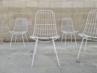Set 4 sillas estilo Eames con brazos. Vintage 70s.