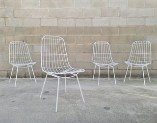 Set 4 sillas estilo Eames con brazos. Vintage 70s.
