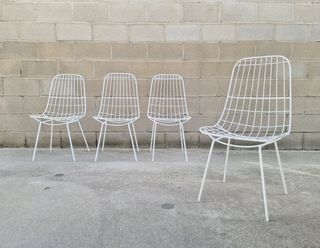 Set 4 sillas estilo Eames con brazos. Vintage 70s.
