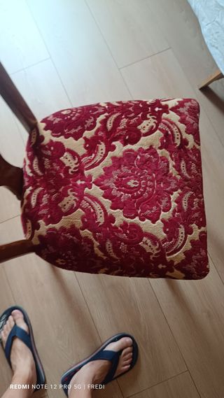 6 sillas antiguas - terciopelo rojo