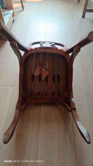 6 sillas antiguas - terciopelo rojo