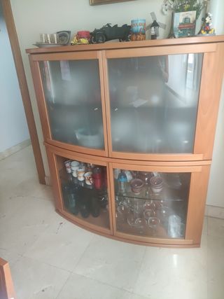 Vitrina curva madera - Mueble salón