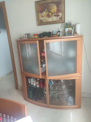 Vitrina curva madera - Mueble salón