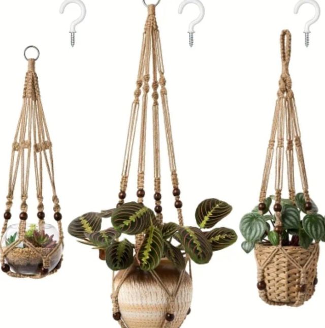 3 Colgadores Macramé para macetas