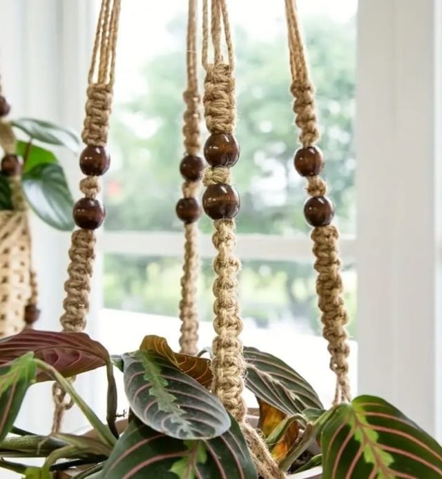 3 Colgadores Macramé para macetas
