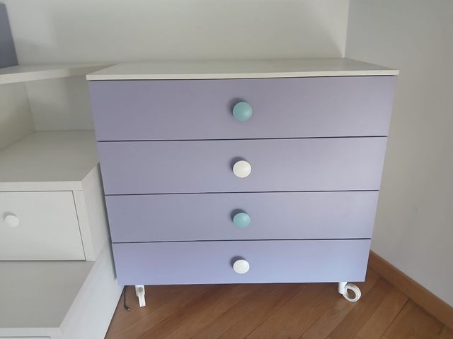 Cassettiera 4 cassetti color lavanda