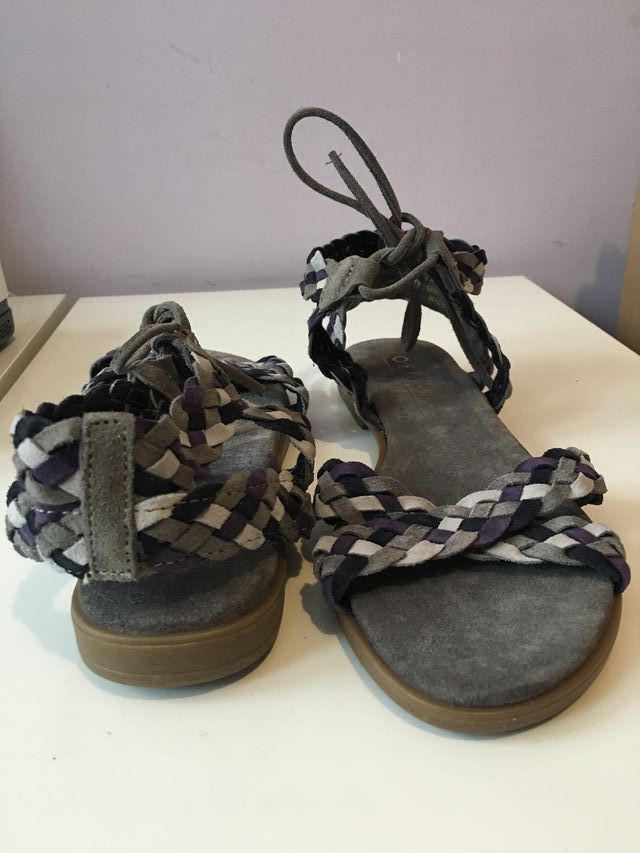 Sandalias planas Office-gris/morado-38