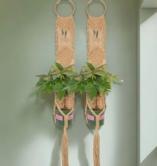 2 Colgadores Macramé - Beige