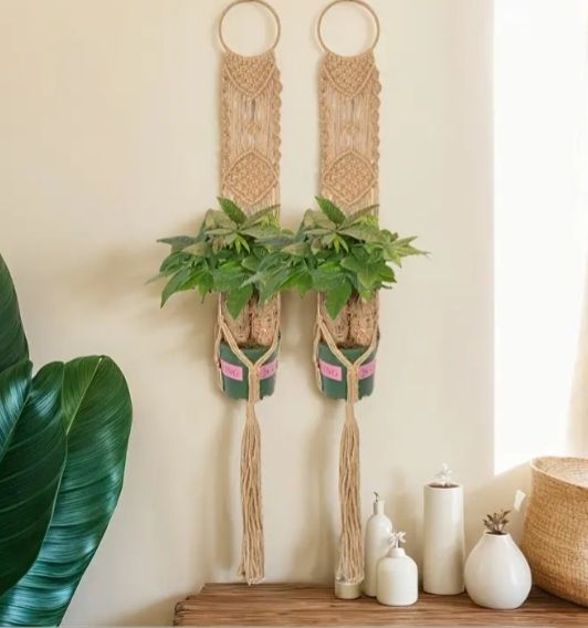 2 Colgadores Macramé - Beige