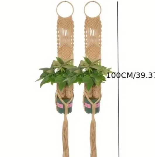 2 Colgadores Macramé - Beige