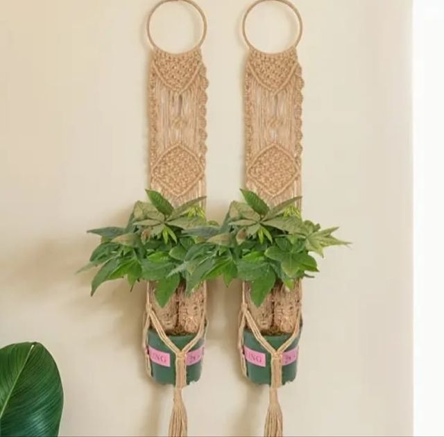 2 Colgadores Macramé - Beige