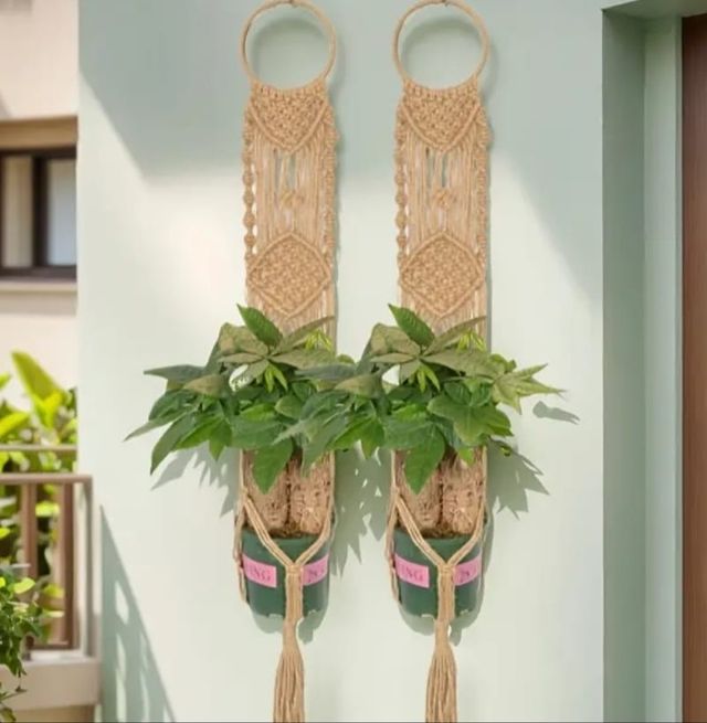 2 Colgadores Macramé - Beige