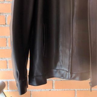 Chaqueta cuero negra vintage oversize - Talla L