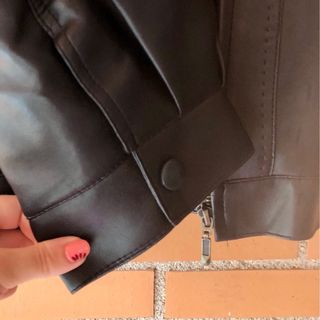 Chaqueta cuero negra vintage oversize - Talla L
