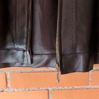 Chaqueta cuero negra vintage oversize - Talla L