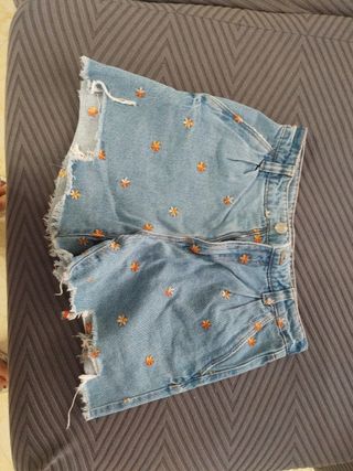 Shorts vaqueros bordados