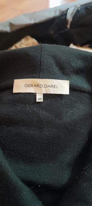 Vestido negro Gerald Darell 50% lana - Talla 40. 
