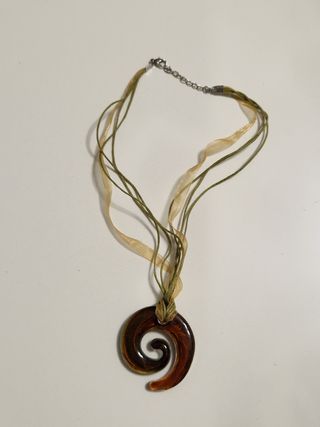 Collana vetro soffiato blu-marrone