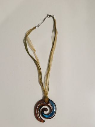 Collana vetro soffiato blu-marrone