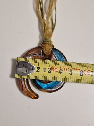 Collana vetro soffiato blu-marrone