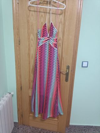 Vestido largo multicolor crochet