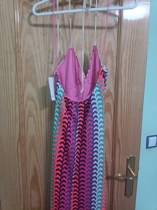 Vestido largo multicolor crochet