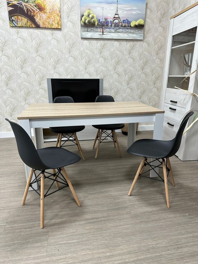 Mesa comedor + 4 sillas nórdicas