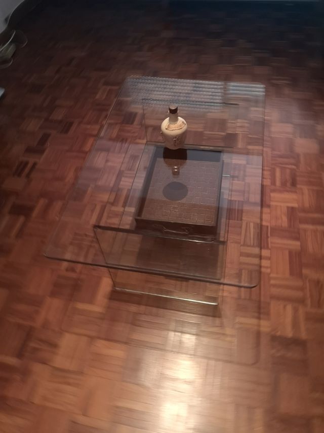 Mesa centro cristal moderna