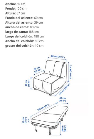 Sillón cama verde oscuro con funda 