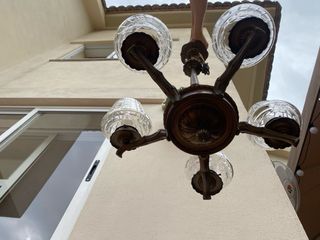 Lampara bronce antigua 5 luces