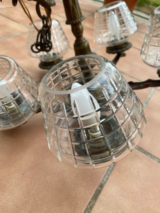 Lampara bronce antigua 5 luces