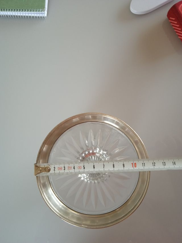 Jarron tallado base de plata