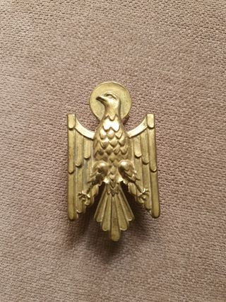 Insignia Policía Nacional dorada antigua
