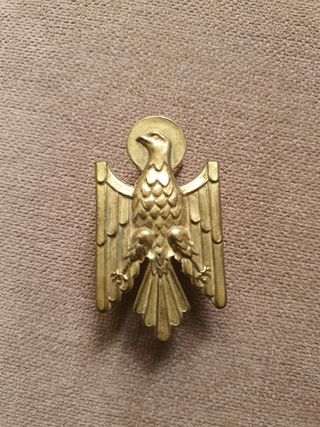 Insignia Policía Nacional dorada antigua
