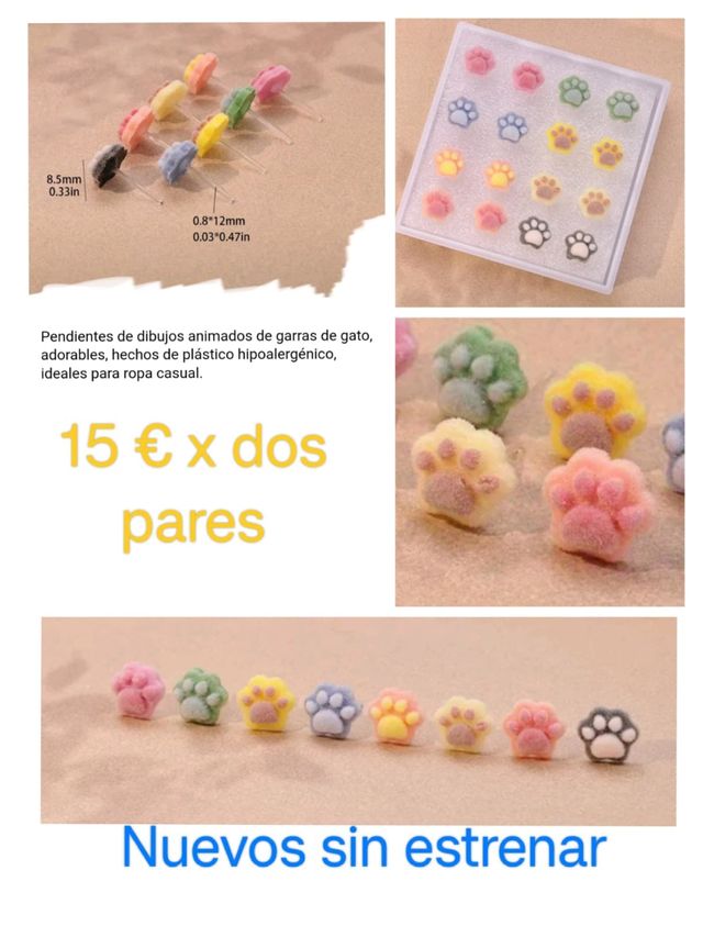 Pendientes garras gato - 2 pares
