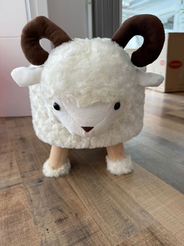 Sillón infantil oveja - blanco y marrón