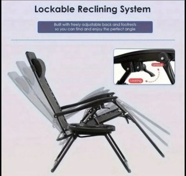 Tumbona negra reclinable