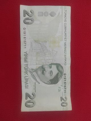 Billete 20 Liras Turquía