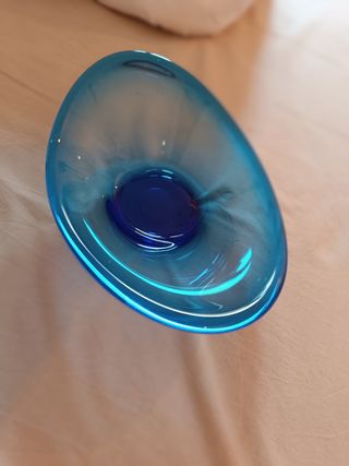 Cuenco cristal azul teal decoración