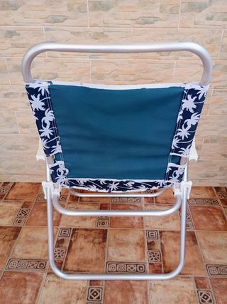 Silla Plegable Playa - Azul y Plata