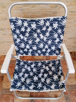 Silla Plegable Playa - Azul y Plata