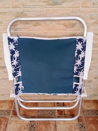 Silla Plegable Playa - Azul y Plata
