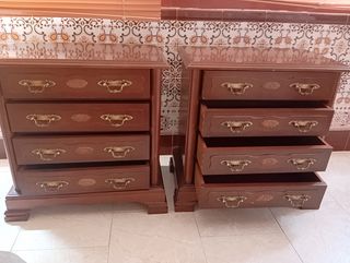 Mesitas noche madera - 2 uds