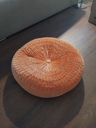 Puff terciopelo Zara Home - Naranja - 55 cms