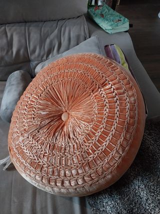 Puff terciopelo Zara Home - Naranja - 55 cms
