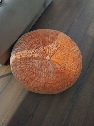 Puff terciopelo Zara Home - Naranja - 55 cms