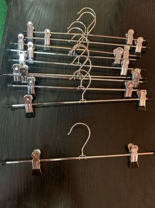 lote 10 perchas metalicas pinza antideslizantes