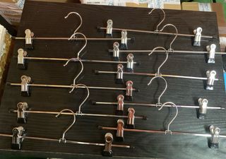 lote 10 perchas metalicas pinza antideslizantes